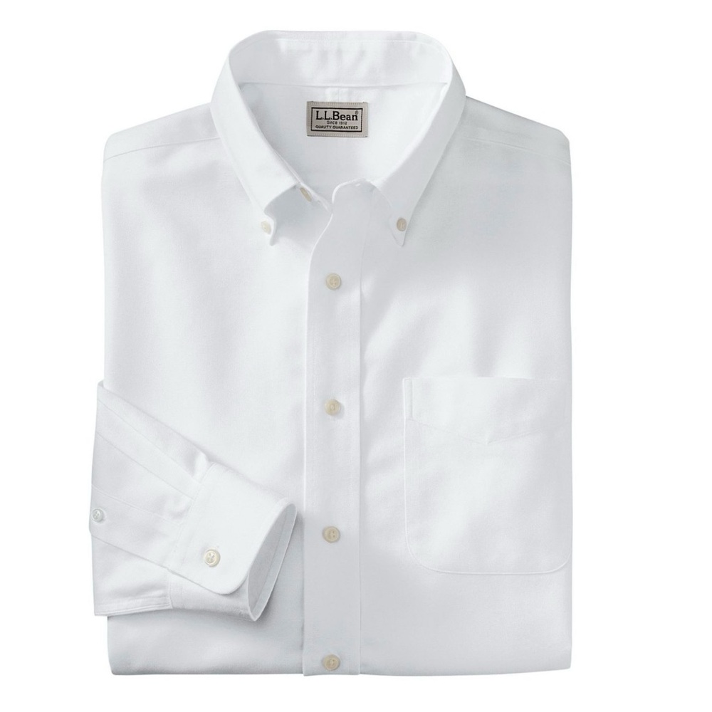 LL Bean White Oxford Dress Shirt